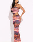 Printed Tube Top And Maxi Skirt