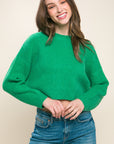 Wool Blend Cropped Sweater Top