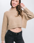 Wool Blend Cropped Sweater Top