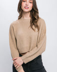 Wool Blend Cropped Sweater Top