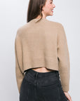 Wool Blend Cropped Sweater Top