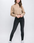 Wool Blend Cropped Sweater Top