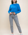 Wool Blend Cropped Sweater Top