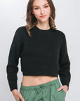 Wool Blend Cropped Sweater Top