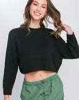 Wool Blend Cropped Sweater Top