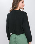 Wool Blend Cropped Sweater Top