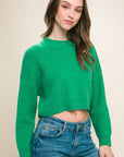 Wool Blend Cropped Sweater Top