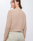 Knit Pullover Sweater With Cold Shoulder Detail