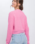 Knit Pullover Sweater With Cold Shoulder Detail