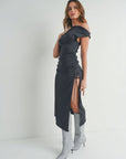 Off The Shoulder Maxi Dress Whit Slit