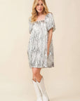 Sequin Babydoll Mini Dress