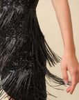 Fringe Sequin Bra Top Bodycon Party Dress