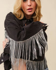 Howdy Sequin Fringe And Star Patches Jacket