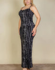 Plus Size Tie Dye Printed Cami Bodycon Maxi Dress