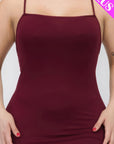 Plus Size Crisscross Back Split Thigh Maxi Dress