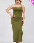 Plus Size Crisscross Back Split Thigh Maxi Dress