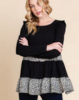 Solid Tiered Fashion Top