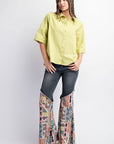 Half Slvs Stretch Poplin Button Down Shirt