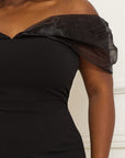 Mesh Off The Shoulder Plus Size Jumpsuit