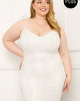 Rhinestone Body Plus Size Mini Dress