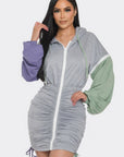Detachable Zipper Mini Dress