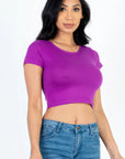 Short Sleeve Roundneck Crop Top