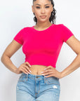 Short Sleeve Roundneck Crop Top
