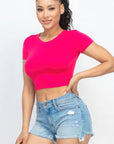 Short Sleeve Roundneck Crop Top
