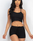 Ribbed Crop Cami Top & Shorts Set