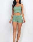 Ribbed Crop Cami Top & Shorts Set