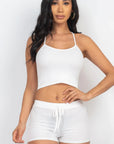 Ribbed Crop Cami Top & Shorts Set