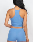 Ribbed Crop Cami Top & Shorts Set