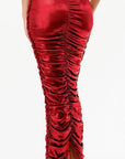 Metallic Rushed Halter Dress