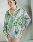 Button Down Shirt With Short Pants Set