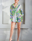Button Down Shirt With Short Pants Set