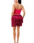 Fringe Metallic Skirt