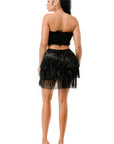 Fringe Metallic Skirt