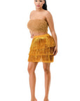 Fringe Metallic Skirt