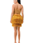 Fringe Metallic Skirt
