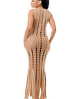 Cut Out Fringe Dress