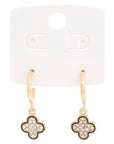 Clover Charm Open Hoop Earring