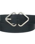 Mirrored Triangle Cracked Pu Buckle Belt