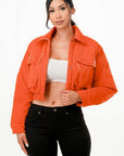 Shiny Puffer Bomber Jacket