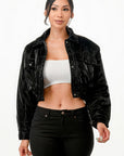 Shiny Puffer Bomber Jacket
