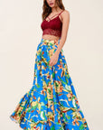 Printed Maxi Skirt With Pockets