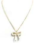 Pearl Ribbon Pendant Necklace