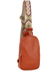 Smooth Zipper Sling Crossbody With Guitar Strap