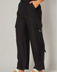Linen Wide Leg Cargo Pants