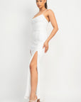 Sequin Back-crisscross Tie Slit Dress