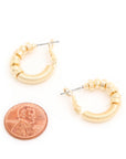 Sodajo Ball Bead Link Gold Dipped Hoop Earring